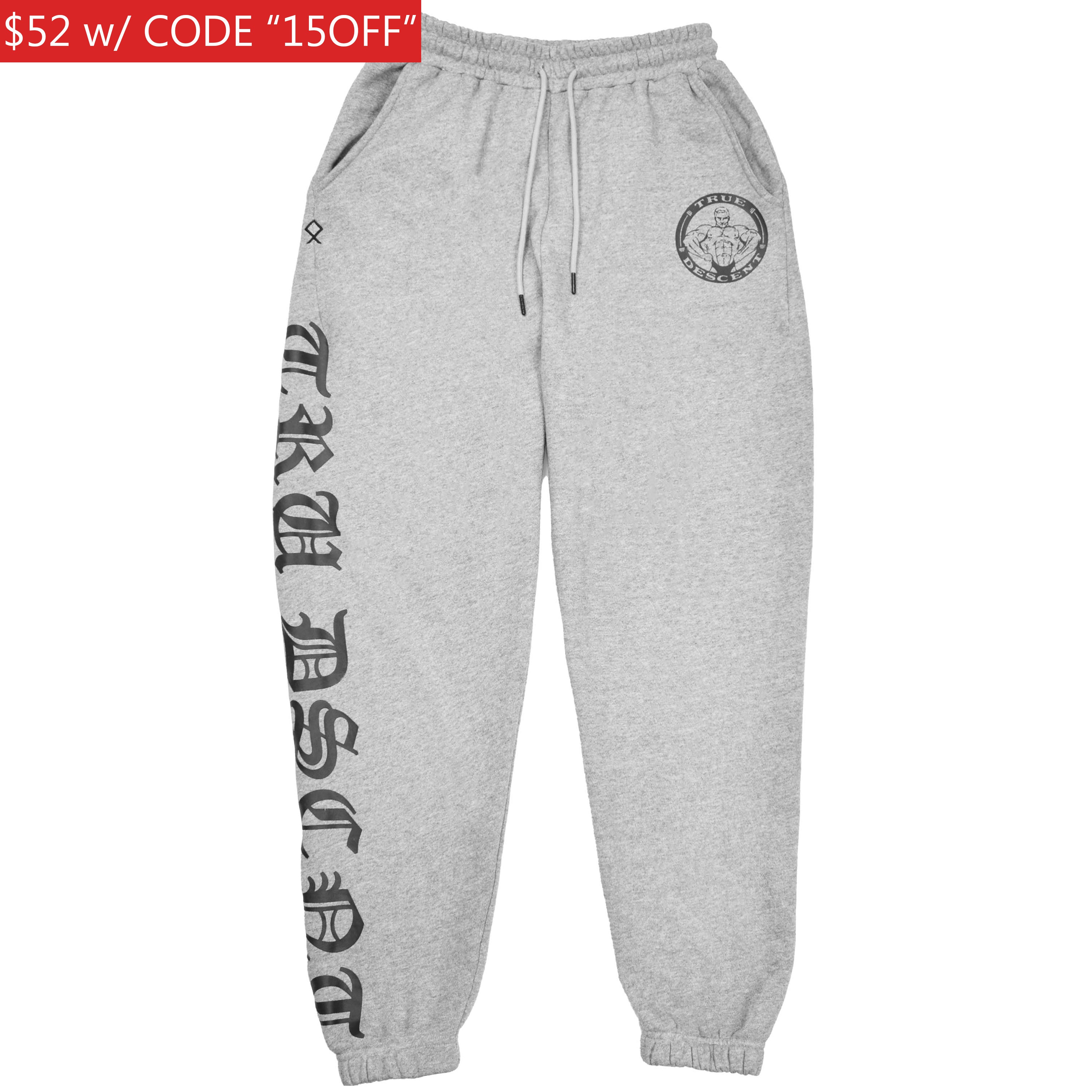 TRUE DESCENT OLD SCHOOL LOUNGE SWEATS (GREY)